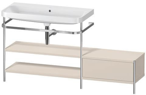 Duravit Waschtischset Happy D.2 Plus 1600x490mm ein Hahnloch taupe supermatt