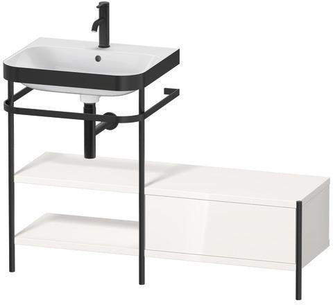 Duravit Waschtischset Happy D.2 Plus 1200x490 mm Ein Hahnloch Taupe Supermatt mit Konsole