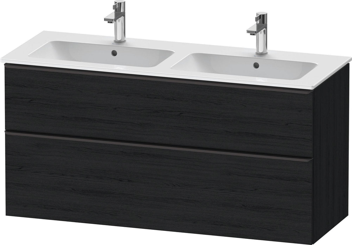 Duravit D-Neo Waschtischunterbau 1280 mm betongrau matt – wandhängend, 1 Auszug, Bronze Griff