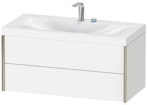 Duravit Möbelwaschtischset XViu 1000x480mm mit Unterbau, Nussbaum mitte und keramischer Ventilabdeckhaube
