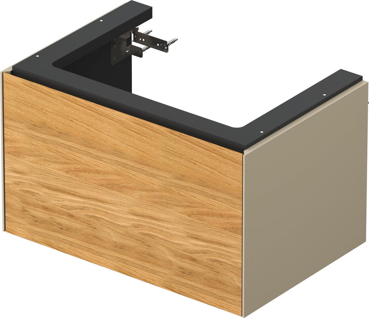 DURAVIT White Tulip Waschtischunterbau 684 mm wandhängend, 1 Auszug, Nussbaum/Taupe Hochglanz