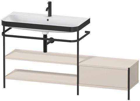 Duravit Waschtischset Happy D.2 Plus 1600x490mm taupe supermatt mit Hahnloch