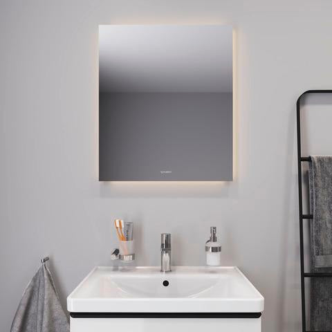 DURAVIT Licht & Spiegel Wandspiegel 600x700mm IP44 mit Beleuchtung und Schalter – matt, inkl. Befestigungsmaterial