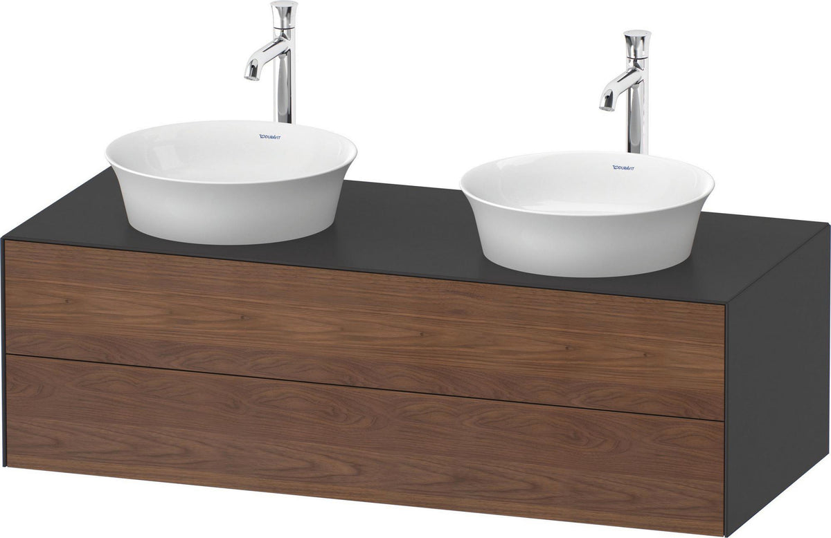 Duravit White Tulip Waschtischunterbau 1300 mm, 2 Schubkästen, graphit seidenmatt, wandhängend