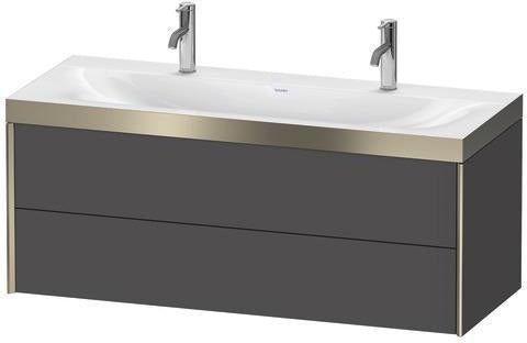 Duravit Möbelwaschtischset XVIU 1200x480mm Chaos mit Unterbau, 2 Schubkästen, Nussbaum mitte