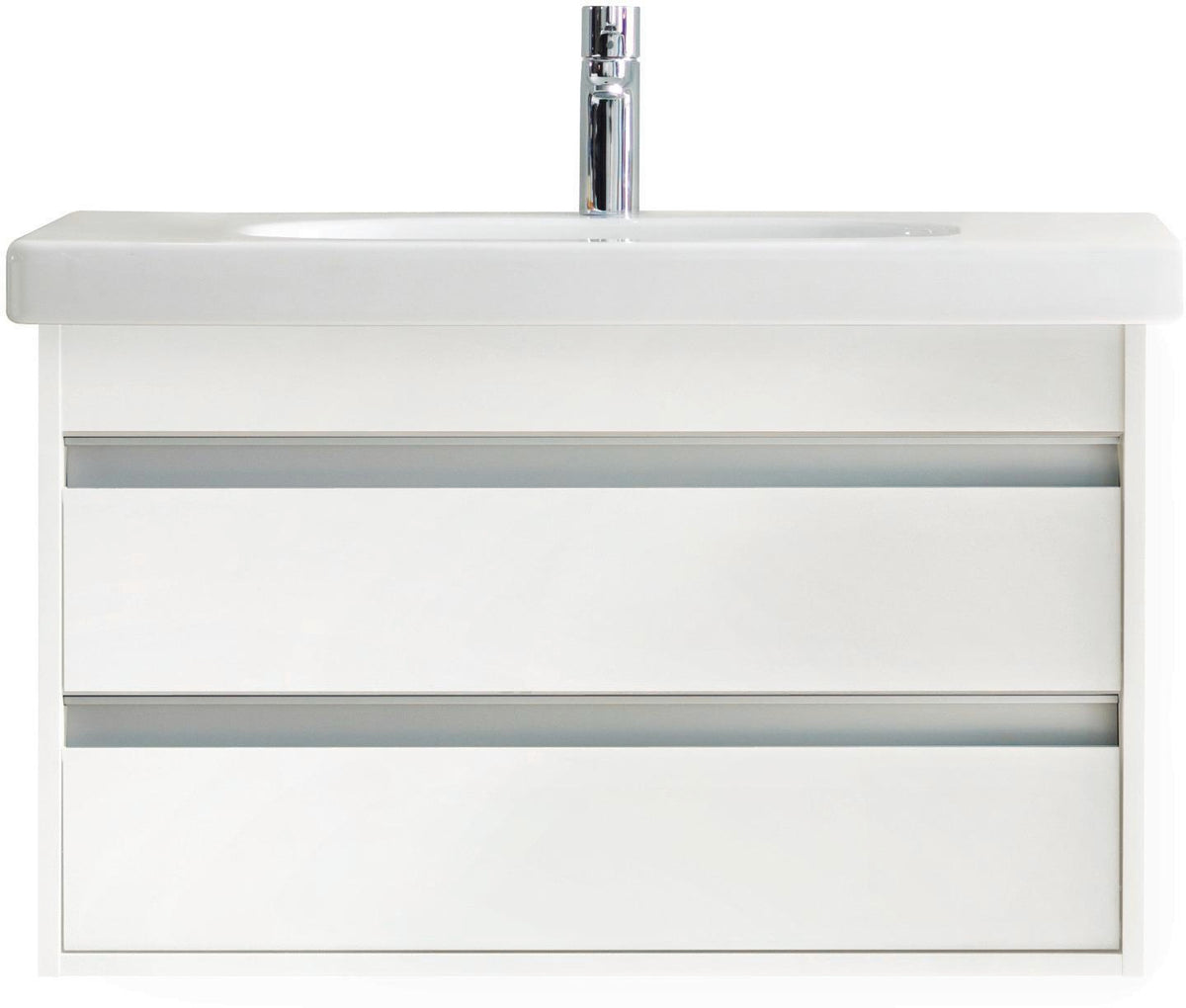 Duravit D-Code Möbelwaschtisch 850 mm mit Überlauf und Hahnlochbank – Weiß