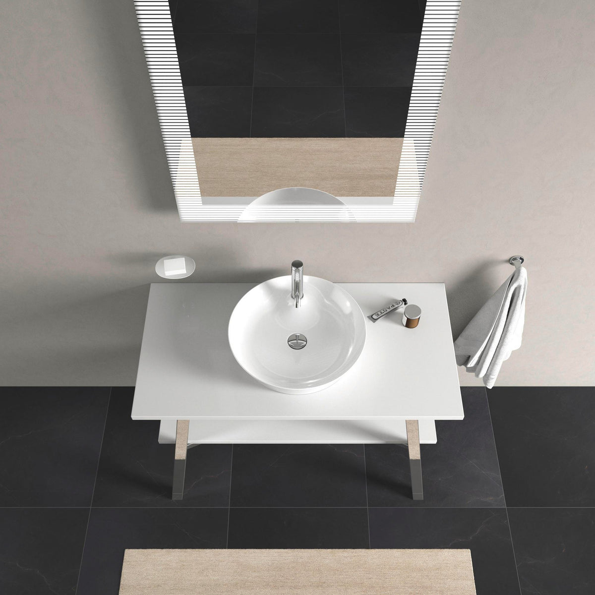 DURAVIT Cape Cod Aufsatzbecken 480 mm, Weiß Seidenmatt, mit Armatureninsel, ohne Überlauf