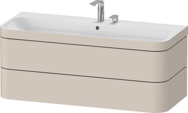 Duravit Waschtischset Happy D.2 Plus 2 Schubkästen 1175 mm eiche hell taupe supermatt