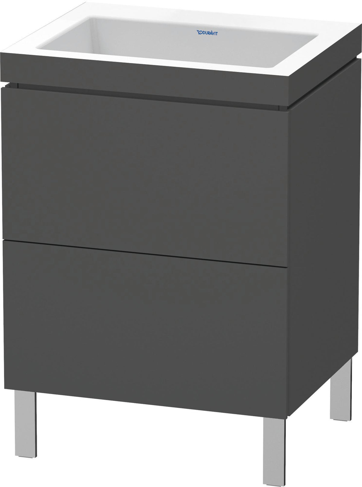 Duravit L-Cube c-bonded Waschtischset 698x600x480 mm Graphit Matt mit 2 Auszügen