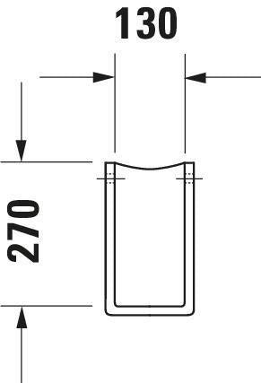 DURAVIT Halbsäule Starck 3 aus Sanitärkeramik für Waschtische 030050, 075045, 030160, 030155, weiß