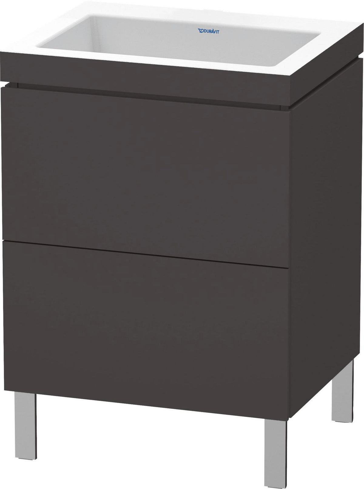 Duravit L-Cube c-bonded Waschtischset 698x600x480 mm Graphit Matt mit 2 Auszügen