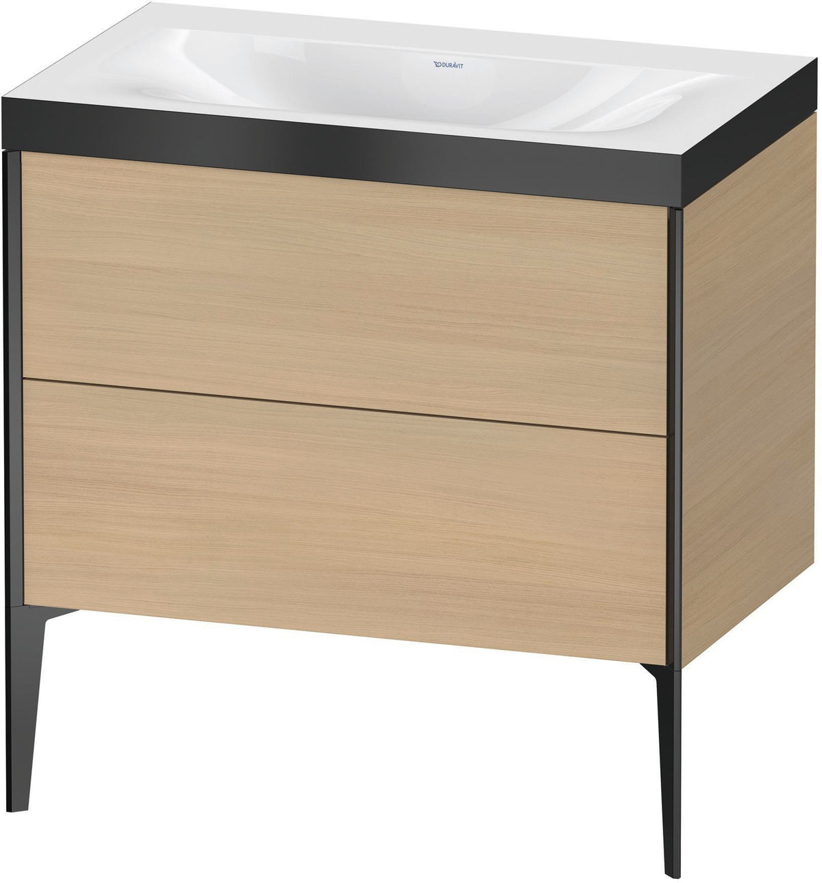 Duravit XViu c-bonded Waschtischset bodenstehend 800 mm mit 2 Auszügen, Push-Open und Soft-Close