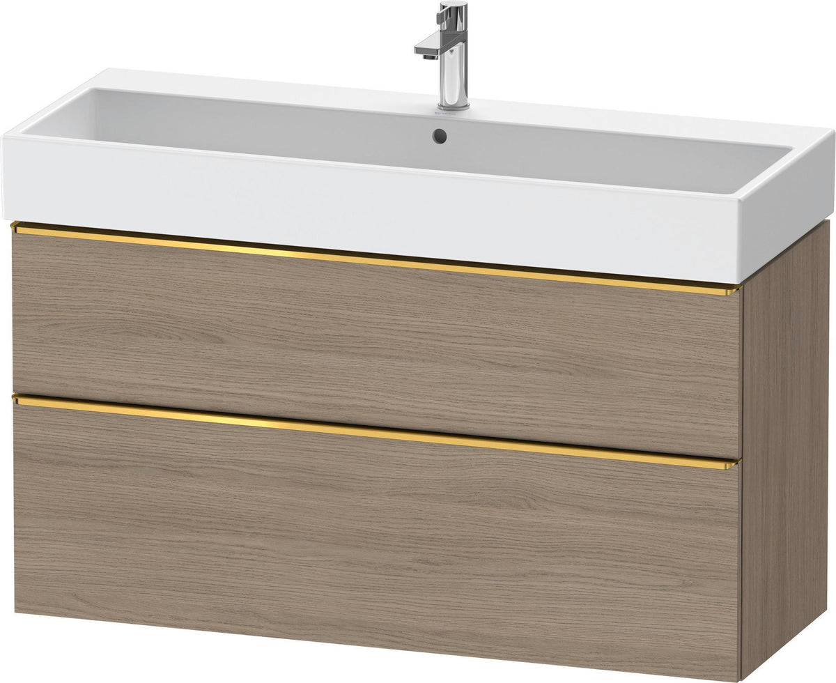Duravit D-Neo Waschtischunterbau 1184 mm Eiche Terra Matt – 1 Auszug, wandhängend, Soft-Close