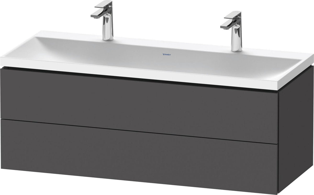 DURAVIT L-Cube Waschtischset 1200x480x480 mm, Eiche, 2 Schubkästen, wandhängend, Tip-on