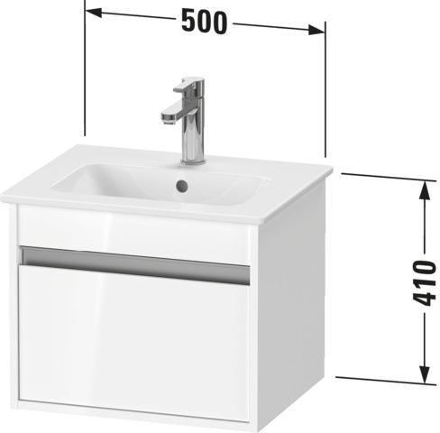 DURAVIT Ketho Waschtischunterbau 500 mm weiß matt, 1 Auszug, wandhängend, Soft-Close