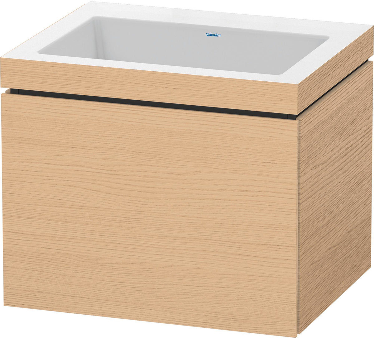Duravit L-Cube Waschtischset mit Vero Air 500x600x480mm Eiche Natur, 1 Auszug, c-bonded