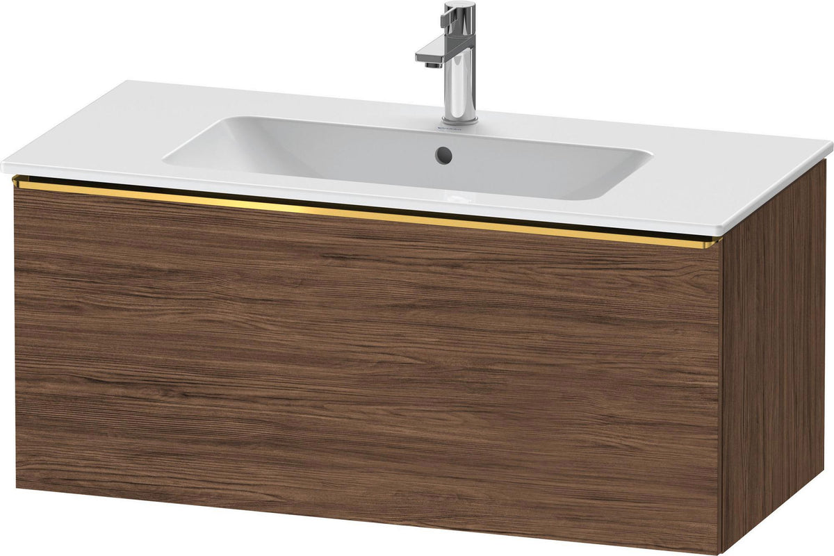 Duravit D-Neo Waschtischunterbau 1010 mm, 1 Auszug, Weiß Matt, Griff Bronze Gebürstet, Wandhängend
