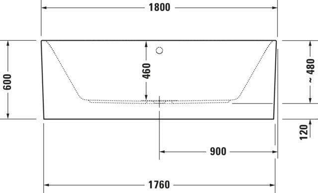 DURAVIT Happy D.2 Plus Freistehbadewanne 1800x800 Weiß Acryl mit 2 Rückenschrägen