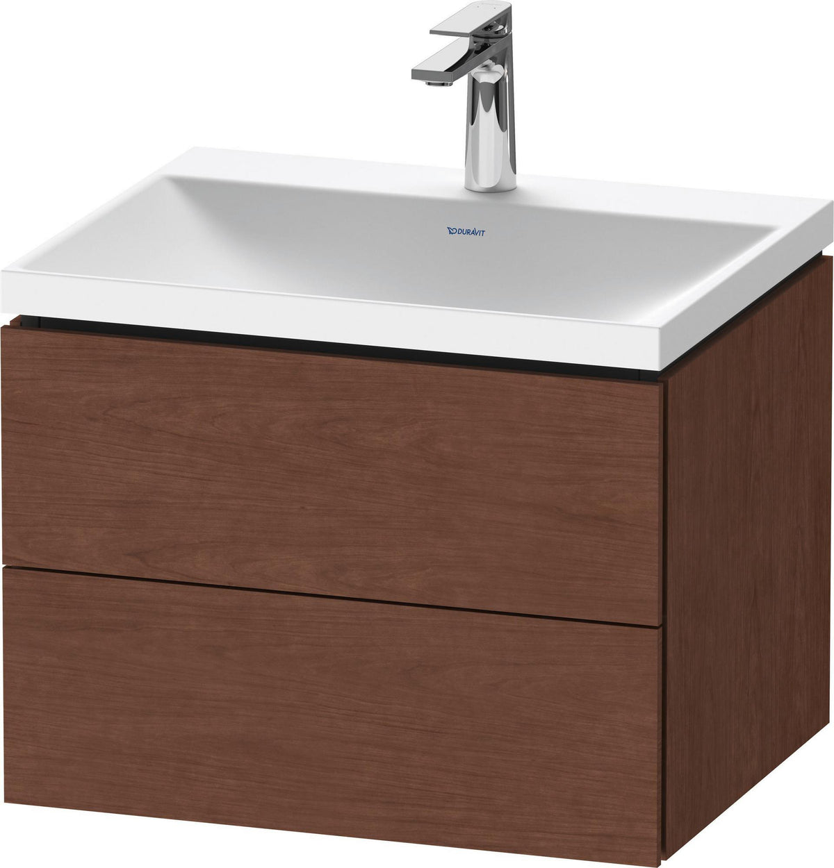 DURAVIT L-Cube Waschtischset 600x480x480 mm Nussbaum Matt mit Tip-on Technik