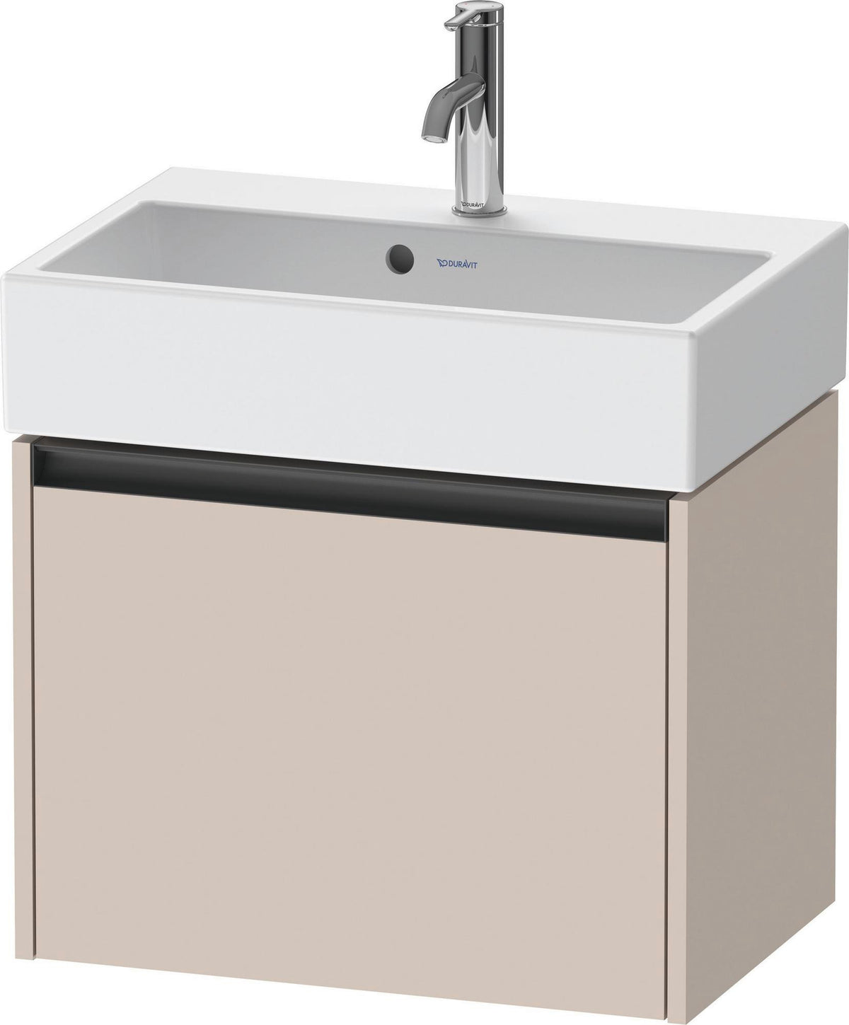 Duravit Ketho.2 Waschtischunterbau 584 mm betongrau matt – 1 Auszug, Soft-Close, wandhängend