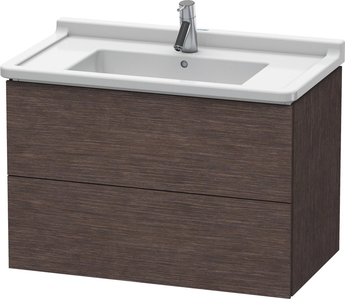 DURAVIT L-Cube Waschtischunterbau 820 mm taupe matt mit 2 Schubkästen und Tip-On-Technik