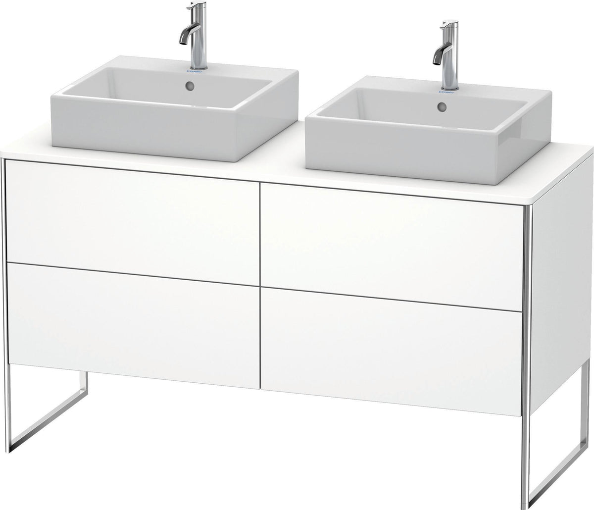 DURAVIT XSquare Waschtischunterbau 1400 mm betongrau matt mit 4 Schubkästen und Tip-On-Technik