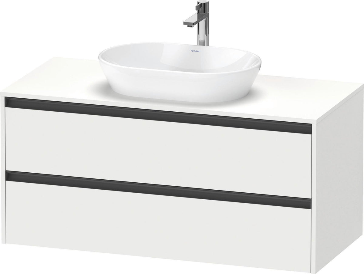 Duravit Ketho.2 Konsolen-Waschtischunterbau 1200 mm betongrau matt mit 2 Schubkästen