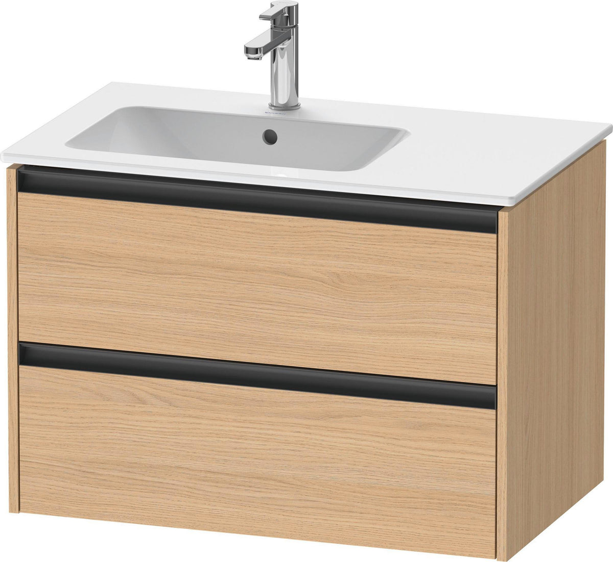 Duravit Ketho.2 Waschtischunterbau wandhängend 810 mm betongrau matt mit 2 Schubkästen