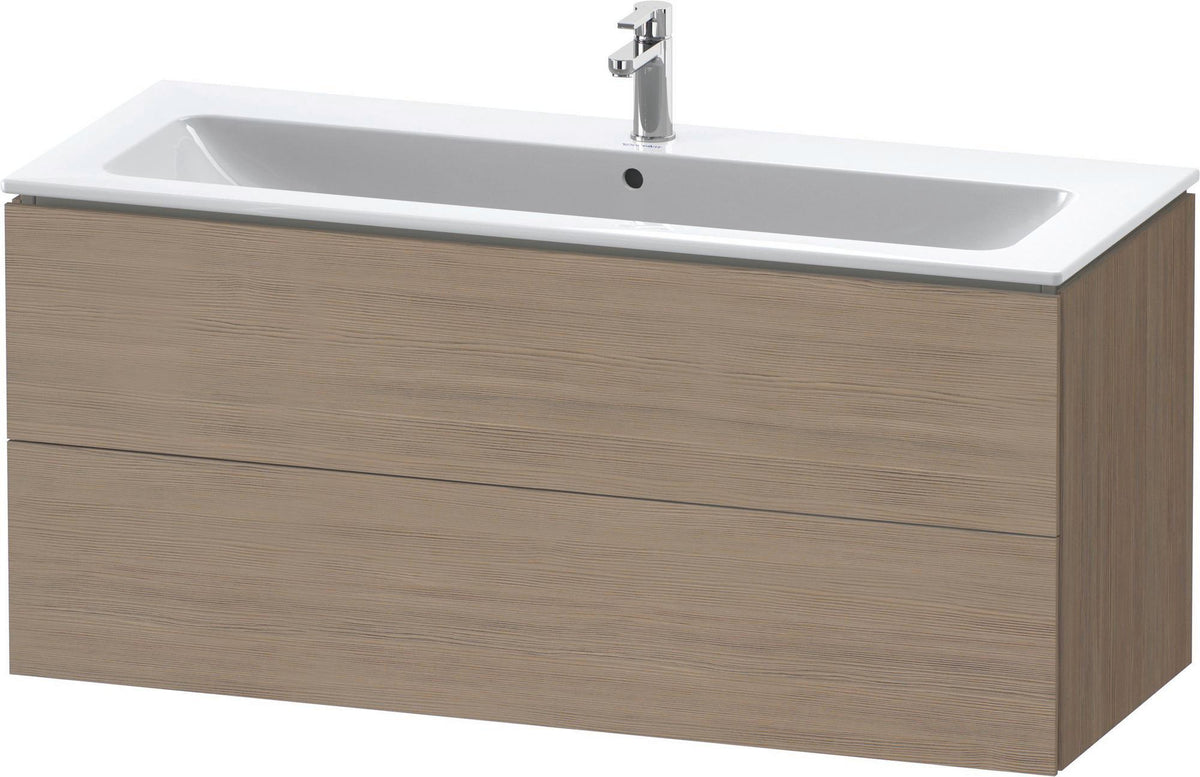 Duravit L-Cube Waschtischunterbau 1220 mm wandhängend in Amerikanisch Nussbaum mit 2 Schubkästen