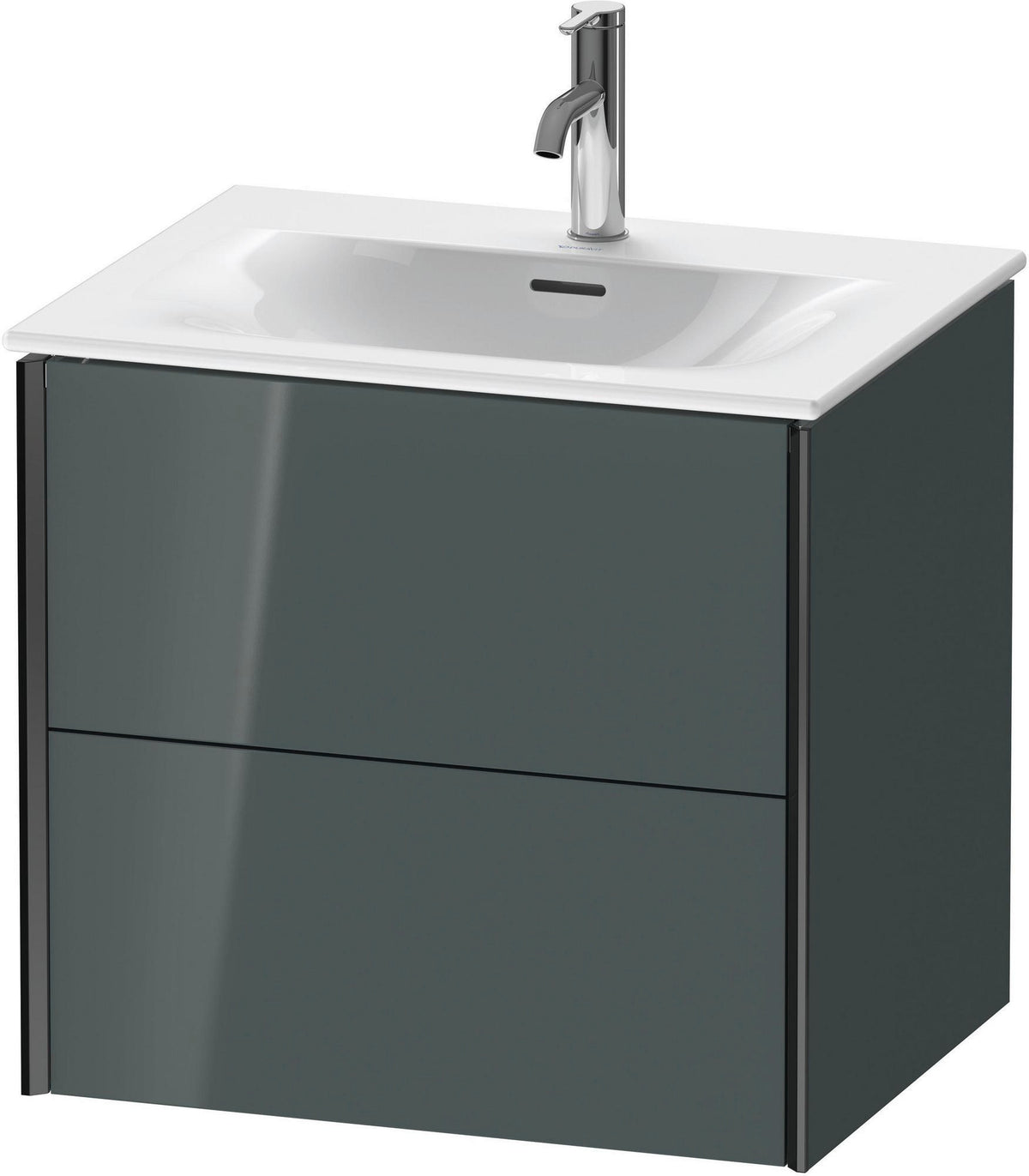 DURAVIT XViu Waschtischunterbau wandhängend 610 mm, 2 Schubladen, dolomiti grey hochglanz