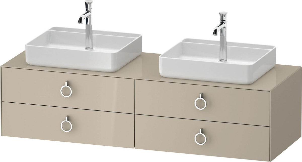 Duravit White Tulip Waschtischunterbau 1600 mm Nussbaum links – Design by Philippe Starck