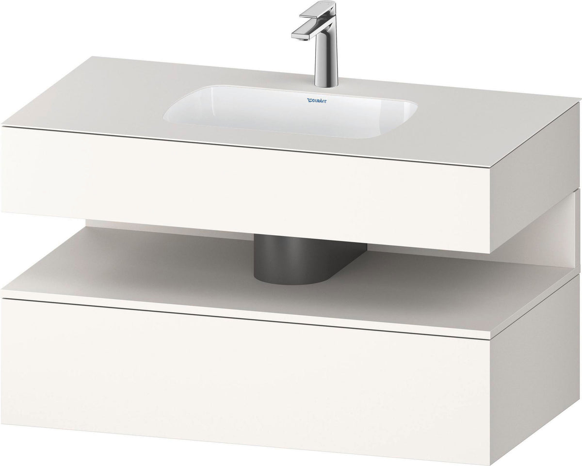 DURAVIT Qatego Einbauwaschtisch mit Konsolenwaschtischunterbau 1000 mm, 1 Auszug, antibakteriell