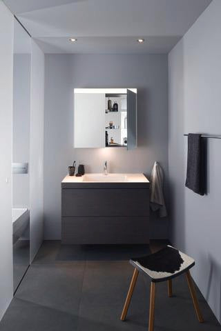 Duravit L-Cube Waschtischset c-bonded 1000 mm Eiche Schwarz mit Vero Air Waschtisch und 2 Schubkästen