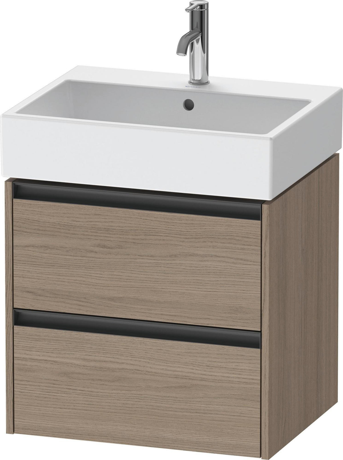 Duravit Ketho.2 Waschtischunterbau wandhängend 584 mm Eiche Terra mit 2 Schubkästen