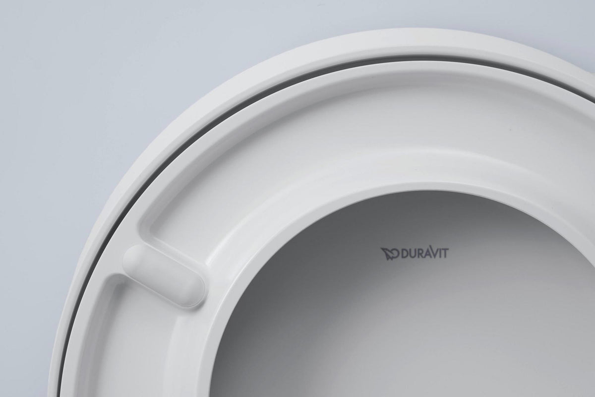 DURAVIT WC-Sitz White Tulip mit Absenkautomatik, Scharniere Edelstahl, weiß, 466x372x65 mm