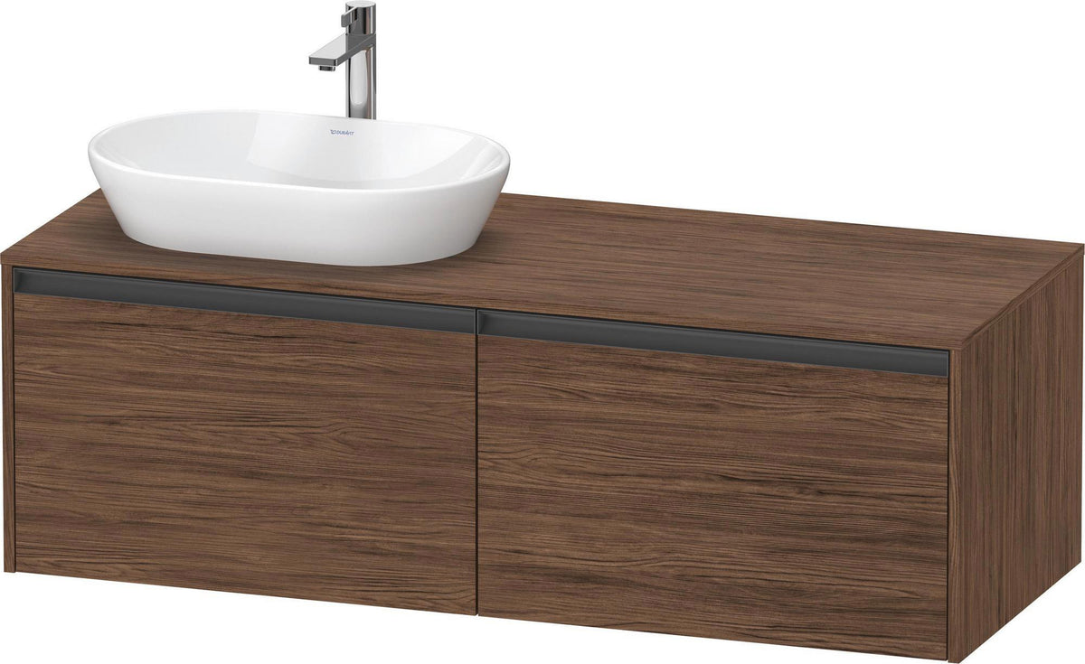 Duravit Ketho.2 Konsolen-Waschtischunterbau 1400 mm Betongrau Matt mit 2 Auszügen