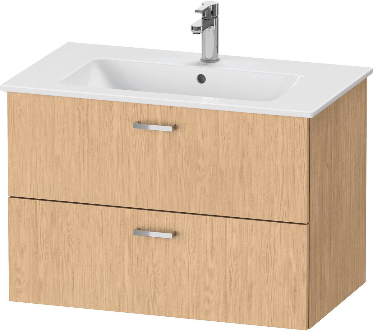 Duravit XBase Waschtischunterbau wandhängend 600 mm, 2 Schubkästen, weiß matt, Soft-Close