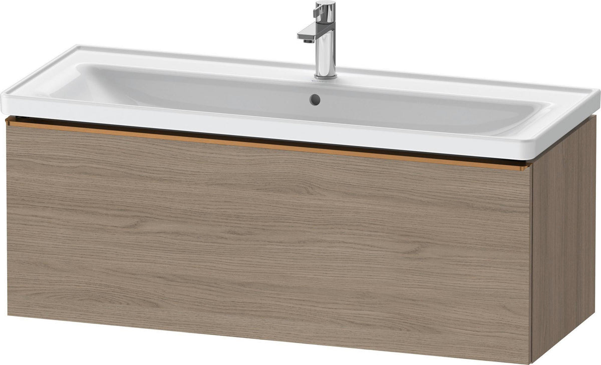Duravit D-Neo Waschtischunterbau 1184 mm Eiche Terra Matt mit Auszug und Bronze-Griff