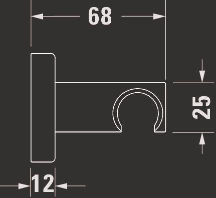 Duravit Brausehalter 55x102 mm Rosette Eckig Chrom – Wandhalterung mit verdeckter Befestigung