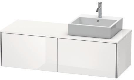 Duravit Waschtischunterbau XSquare 1400 mm wandhängend mit Auszug links, Becken rechts, seidenmatt