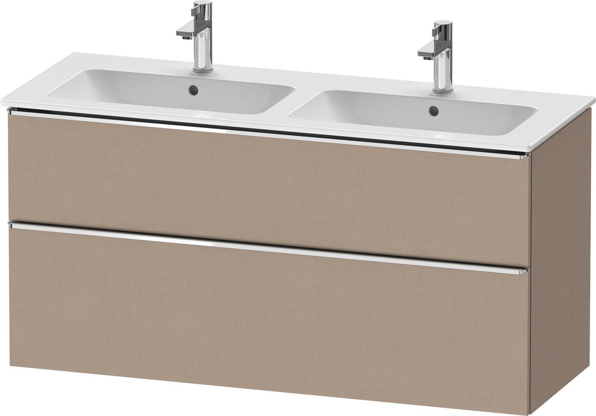 Duravit D-Neo Waschtischunterbau 1280 mm betongrau matt – wandhängend, 1 Auszug, Bronze Griff