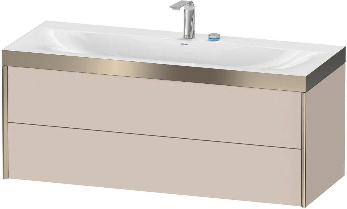 Duravit XViu Waschtischunterbauset c-bonded, 1200 mm, 2 Schubkästen, champagner matt/basalt matt