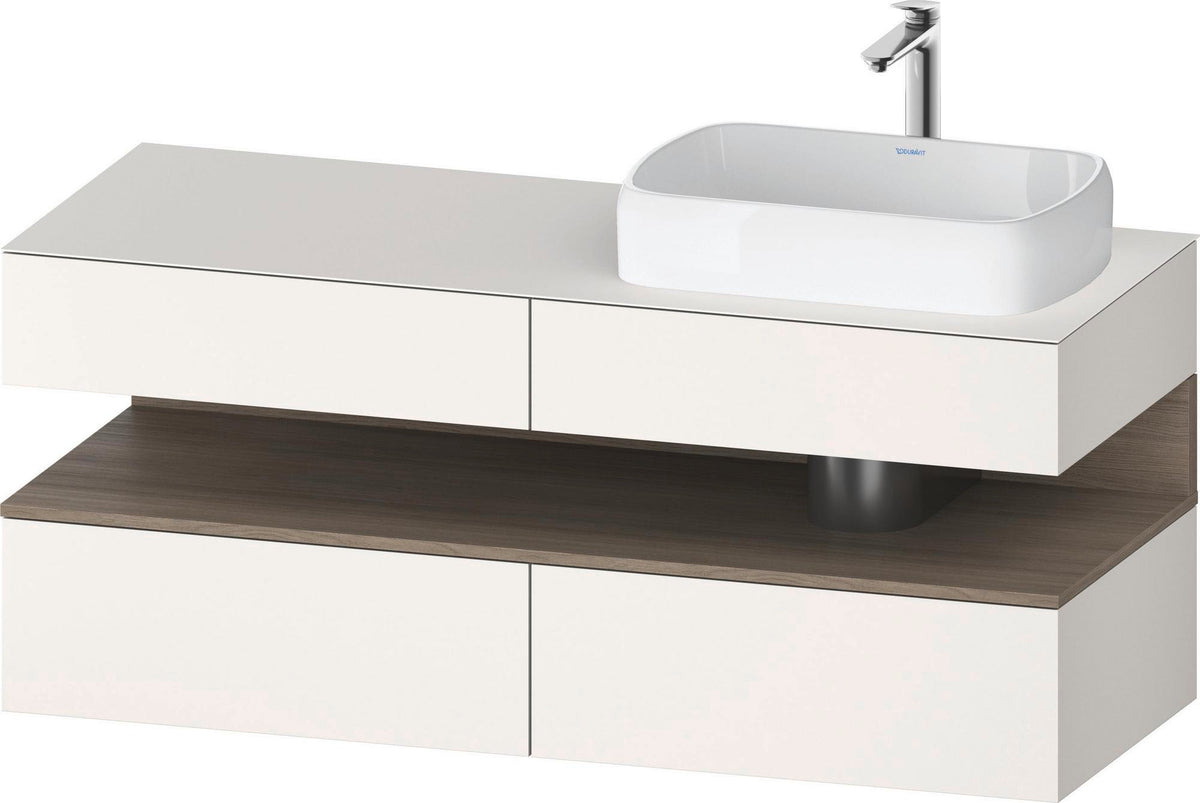 Duravit Qatego Konsolenwaschtischunterbau 1400 mm Basalt Matt mit 2 Auszügen