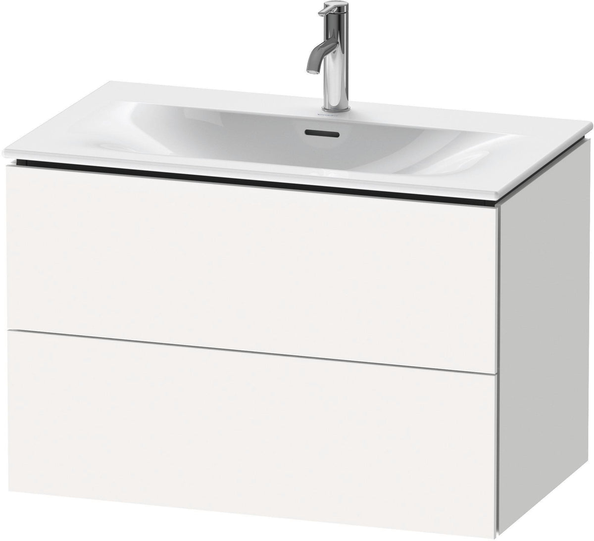 Duravit L-Cube Waschtischunterbau 820 mm weiß matt mit 2 Schubkästen und Tip-On-Technik