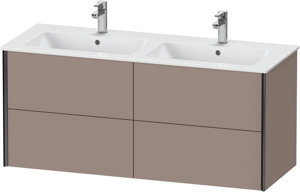 Duravit XViu Waschtischunterbau wandhängend 1280 mm, 4 Schubkästen, champagner matt/weiß matt