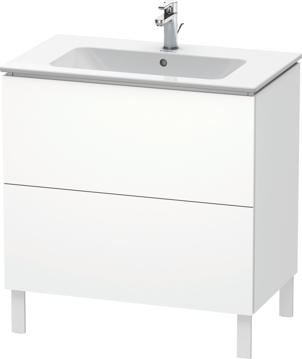 Duravit L-Cube Waschtischunterbau 820 mm taupe matt, 2 Auszüge, bodenstehend