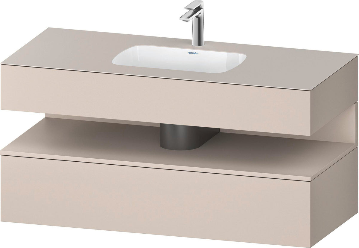 DURAVIT Qatego Studio F. A. Porsche Einbauwaschtisch mit Konsolenwaschtischunterbau 1200 mm Weiß Matt