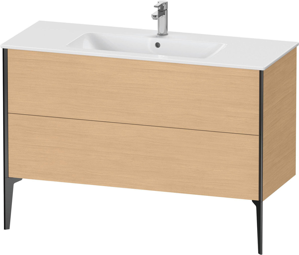 DURAVIT XViu Waschtischunterbau bodenstehend 1210 mm, 2 Auszüge, champagner matt/weiß matt