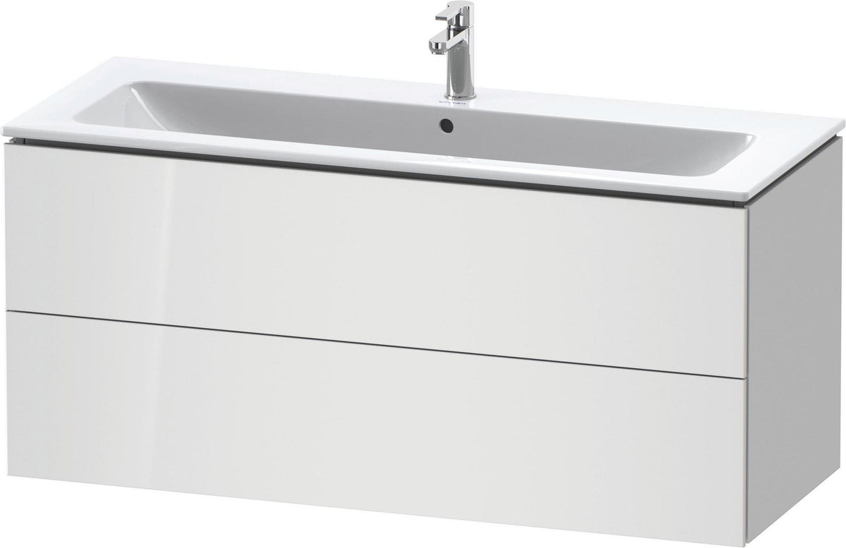 Duravit L-Cube Waschtischunterbau 1220 mm taupe matt mit 2 Schubkästen und Tip-On-Technik
