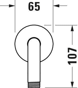 DURAVIT Brausearm L 410 mm Wandmontage Rosette rund Gold Poliert